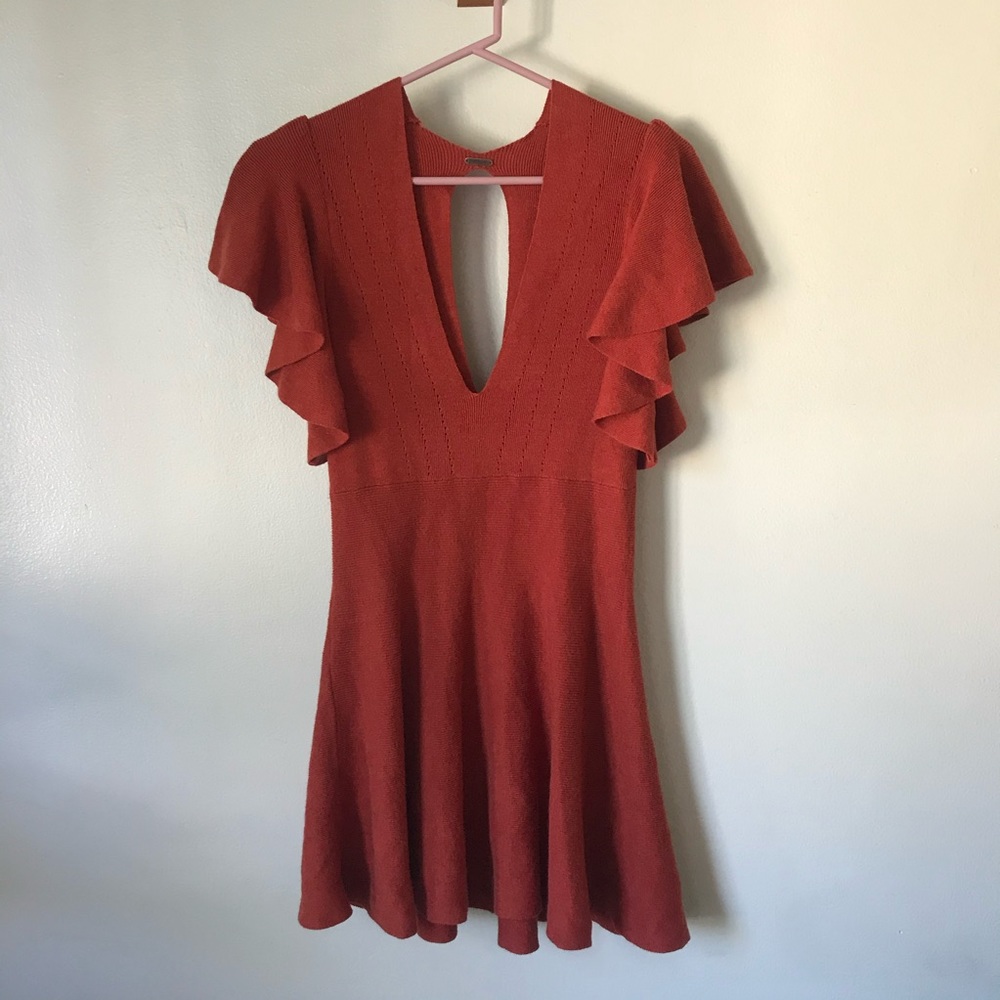 Rust sweater dress